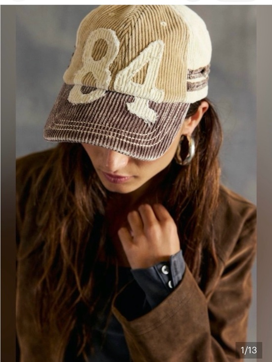 Free People Hollie Varsity Baseball Hat. NWT. Ivory main image 5